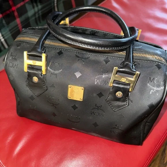 🔥Pre-loved MCM Visetos Nylon Boston Bag - Picture 1 of 6